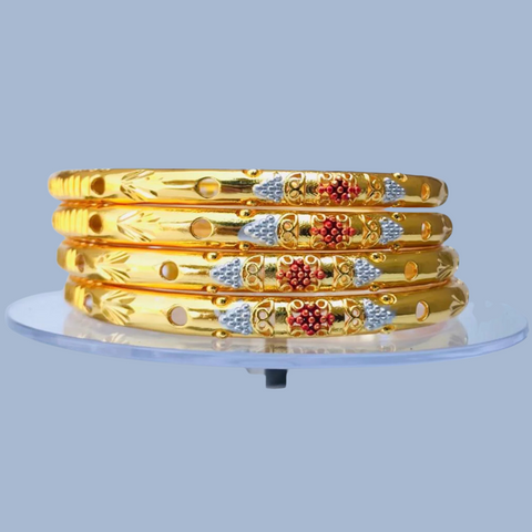 4 Bangles Set – Elegant Gold Bangle Bracelet Sets for Women