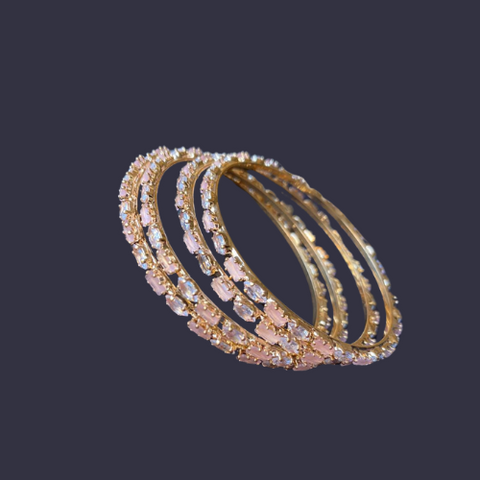 Zircon Gold Plated Bangles