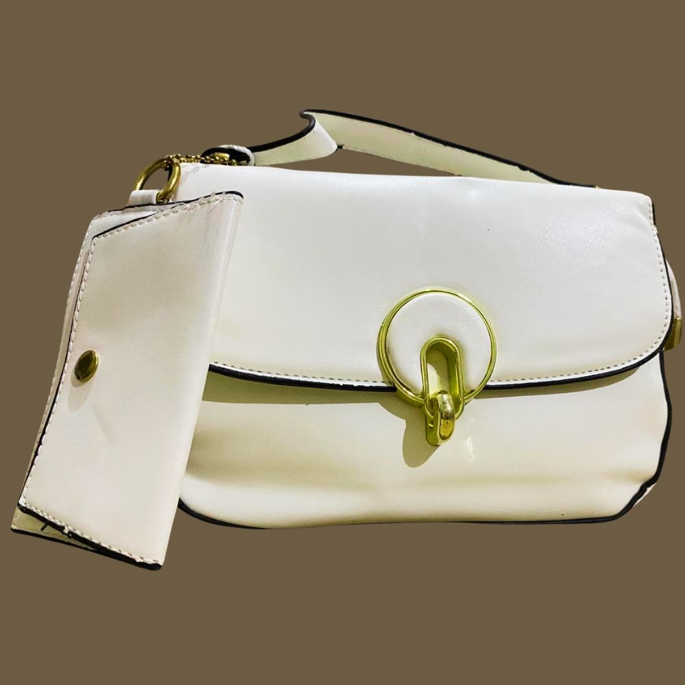 White Leather Bag In Best Quality