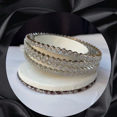 Zircon Gold Plated Bangles