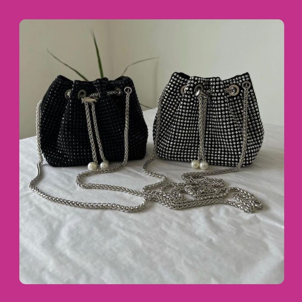 Studded Decore black Bucket Bag