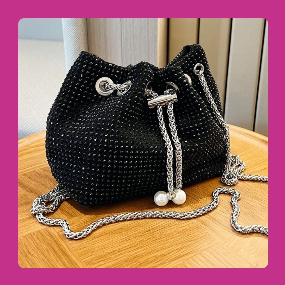 Studded Decore black Bucket Bag