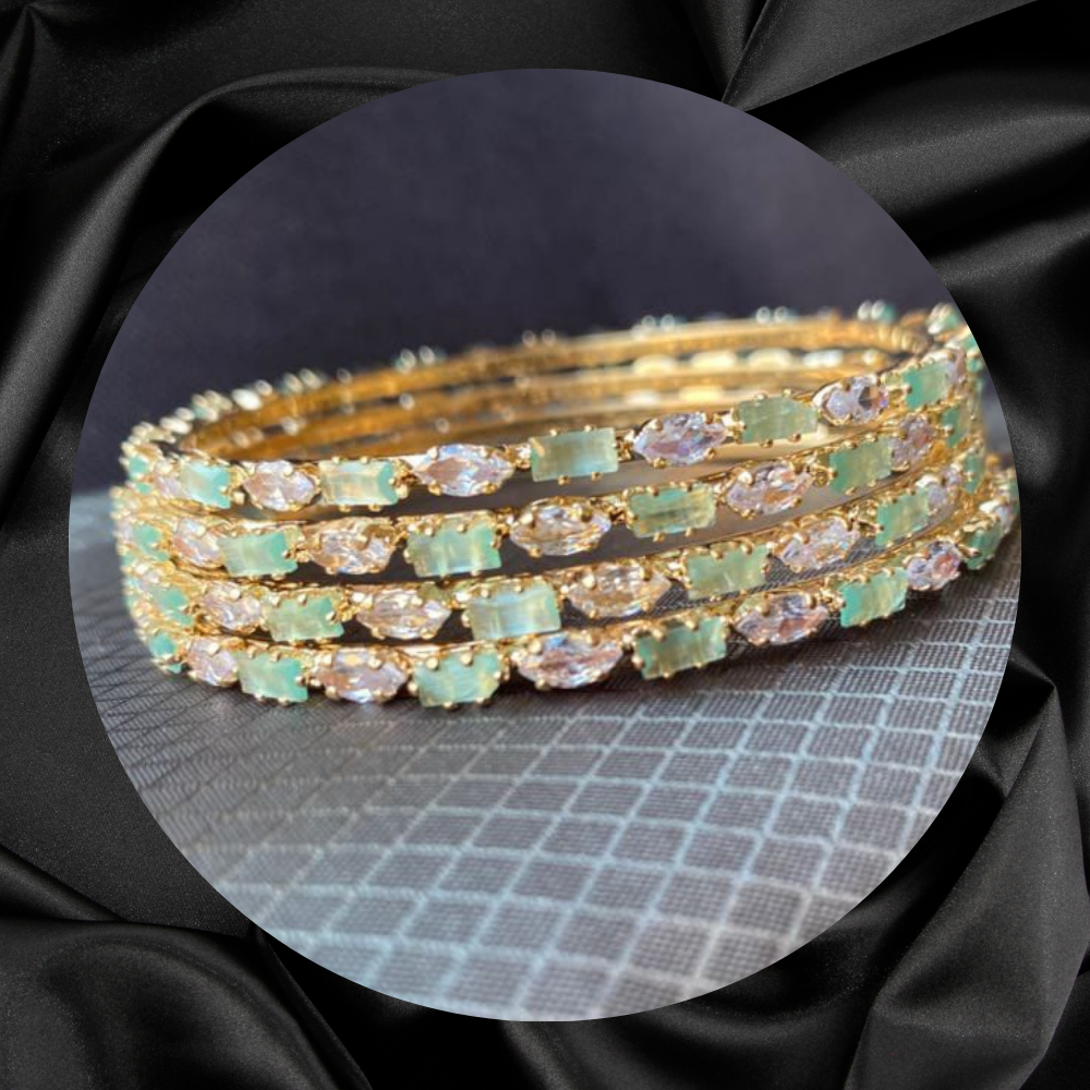 Zircon Gold Plated Bangles