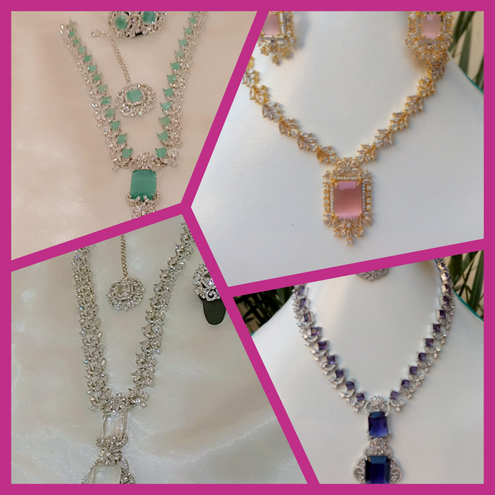 Zircon Jewelry Set In 3 Beautiful Colours