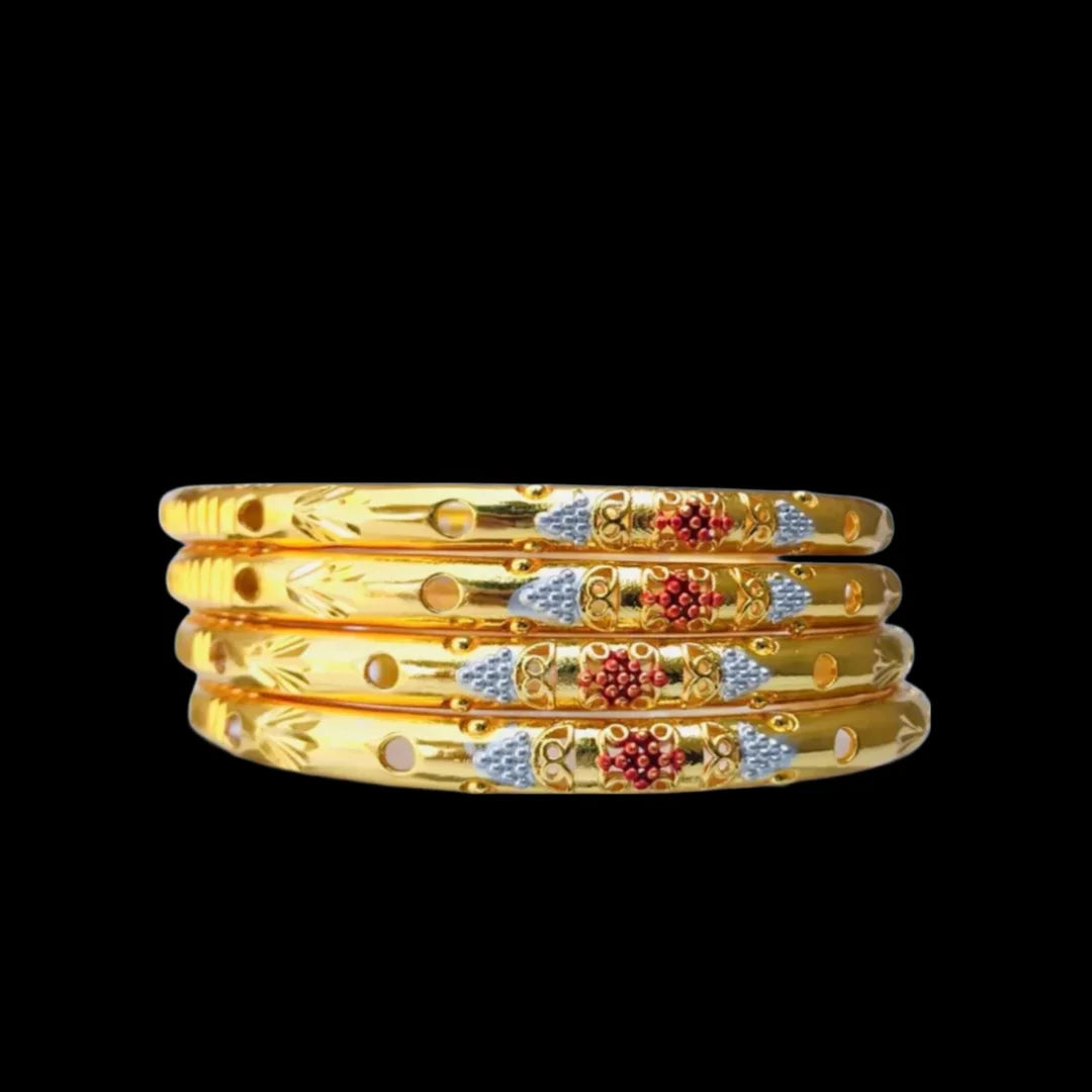 4 Bangles Set – Elegant Gold Bangle Bracelet Sets for Women