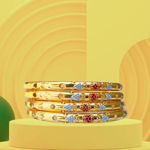 4 Bangles Set – Elegant Gold Bangle Bracelet Sets for Women