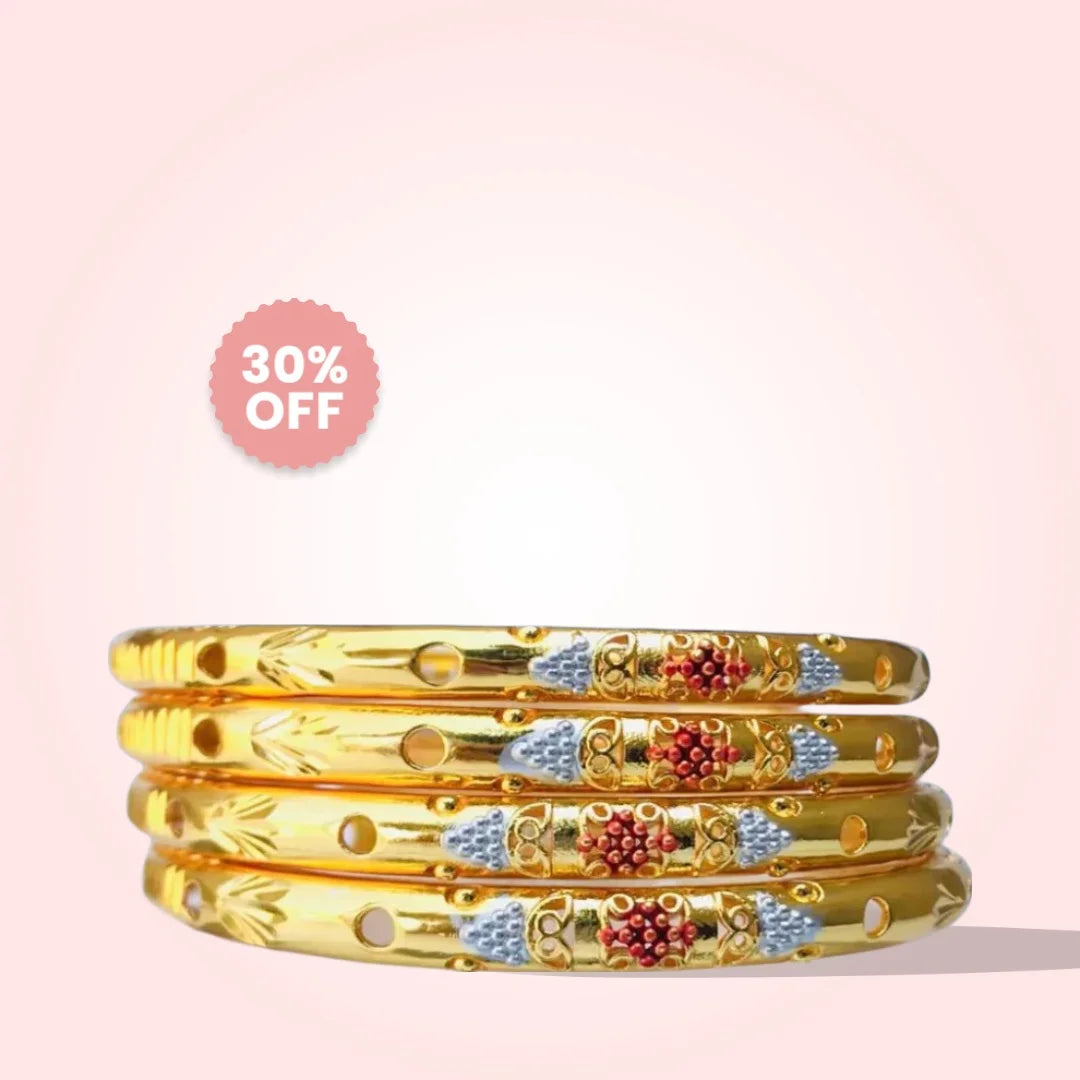 4 Bangles Set – Elegant Gold Bangle Bracelet Sets for Women