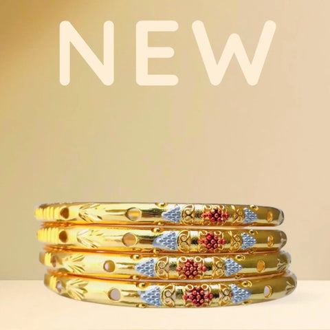 4 Bangles Set – Elegant Gold Bangle Bracelet Sets for Women